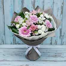 Букет цветов из:  Герберы, Альстромерии и Хризантемы #REPLACE_PRED# Кобяково