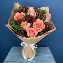 Букет цветов из:  Розы и Альстромерии в Кобяково