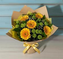 Букет цветов из:  Герберы и Хризантемы #REPLACE_PRED# Кобяково