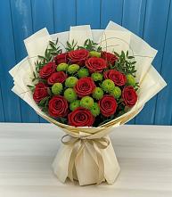 Букет цветов из:  Розы и Хризантемы #REPLACE_PRED# Кобяково