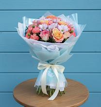 Букет цветов из:  Хризантемы и Розы в Кобяково