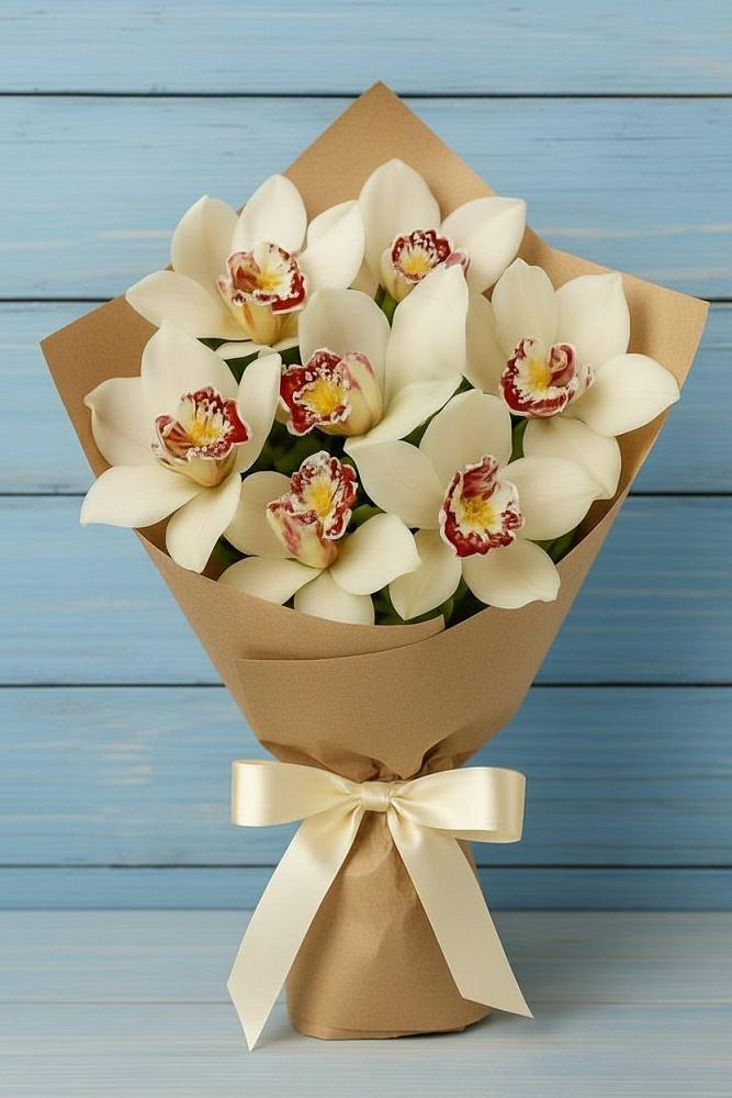 Букет цветов из: Орхидеи и Розы в Кобяково