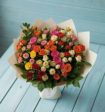 Букет Микс из разноцветных кустовых роз #REPLACE_PRED# Кобяково